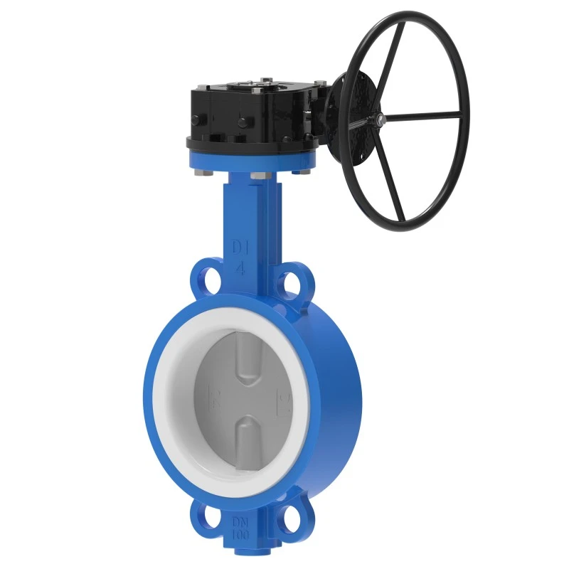 கியர் வேஃபர் PTFE லைன்ட் பட்டாம்பூச்சி வால்வு
